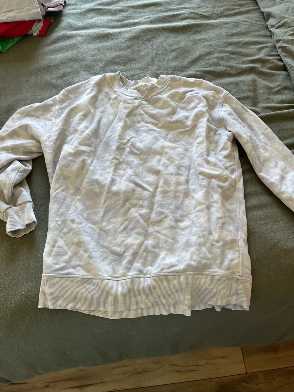 lululemon athletica Light Gray Camo Crewneck Sweatshirt